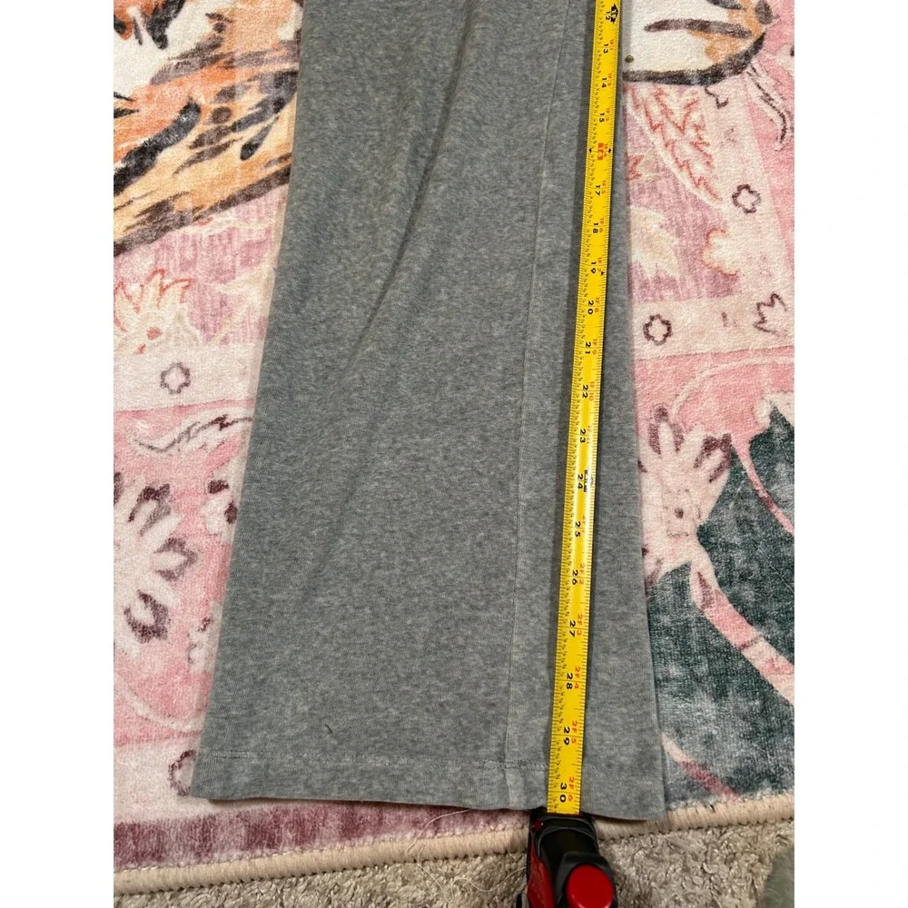 Y2K RARE‎ Victoria's Secret PINK Gray Foldover Waist Velour Pants Flare Leg XS - Picture 11 of 11